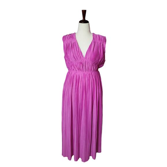 Endless Rose Sleeveless Micropleat Pink Maxi‎ Dress Size M - Picture 1 of 6